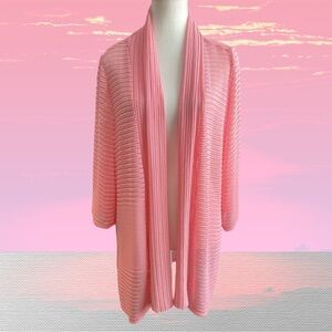 Front of Closet Cardigan Size 2XL Pink Mesh Sweater Cover Up Boho Minimalistic